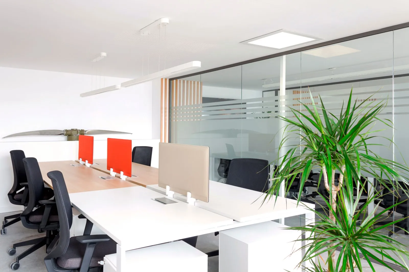 Bureaux cloisonnés vitrés