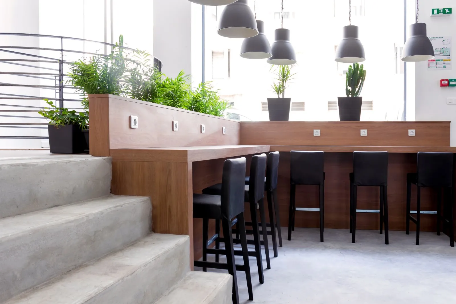 Espace de convivialité en gradins